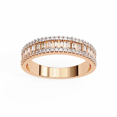 0.60 Carat Radiant Baguette Diamond Row Ring