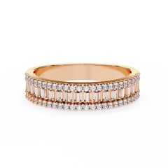 0.60 Carat Radiant Baguette Diamond Row Ring