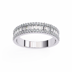 0.60 Carat Radiant Baguette Diamond Row Ring