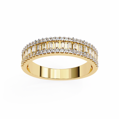 0.60 Carat Radiant Baguette Diamond Row Ring