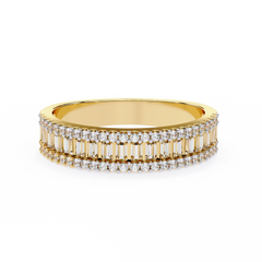 0.60 Carat Radiant Baguette Diamond Row Ring