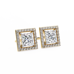 0.84 Carat Allure Princess-Cut Diamond Stud Earrings