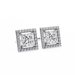 0.84 Carat Allure Princess-Cut Diamond Stud Earrings