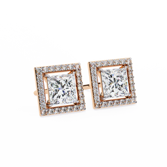 0.84 Carat Allure Princess-Cut Diamond Stud Earrings