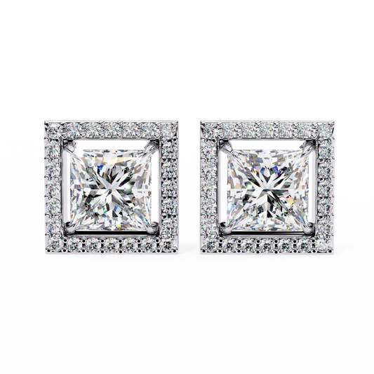 0.84 Carat Allure Princess-Cut Diamond Stud Earrings