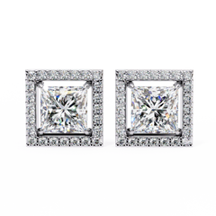 0.84 Carat Allure Princess-Cut Diamond Stud Earrings