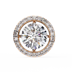 0.92 Carat Round Halo Lab-Grown Diamond Earrings