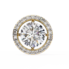 0.92 Carat Round Halo Lab-Grown Diamond Earrings