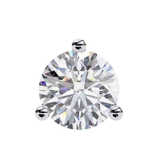 2.57 Carat Classic Three-Prong Round Diamond Stud Earrings