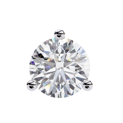 2.57 Carat Classic Three-Prong Round Diamond Stud Earrings