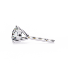 2.57 Carat Classic Three-Prong Round Diamond Stud Earrings