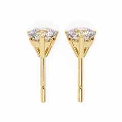 2.57 Carat Classic Three-Prong Round Diamond Stud Earrings