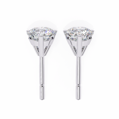 2.57 Carat Classic Three-Prong Round Diamond Stud Earrings