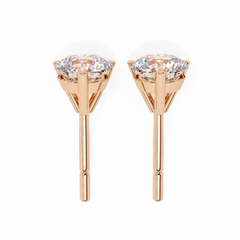 2.57 Carat Classic Three-Prong Round Diamond Stud Earrings