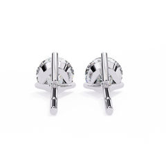 2.57 Carat Classic Three-Prong Round Diamond Stud Earrings