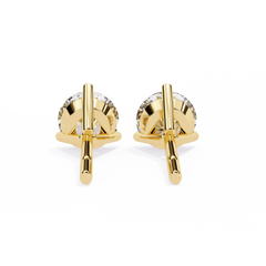 2.57 Carat Classic Three-Prong Round Diamond Stud Earrings