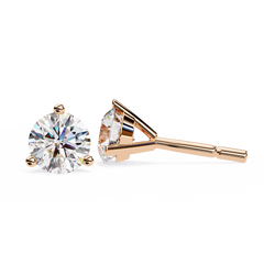 2.57 Carat Classic Three-Prong Round Diamond Stud Earrings