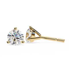 2.57 Carat Classic Three-Prong Round Diamond Stud Earrings