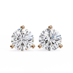 2.57 Carat Classic Three-Prong Round Diamond Stud Earrings