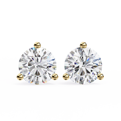 2.57 Carat Classic Three-Prong Round Diamond Stud Earrings