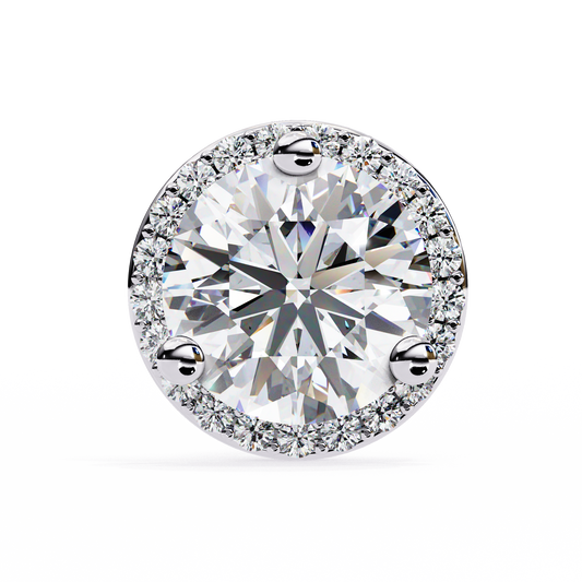 1.94 Carat Unique Round Halo Stud Earrings in 10Kt Gold – Party Wear