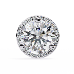 1.94 Carat Unique Round Halo Stud Earrings in 10Kt Gold – Party Wear