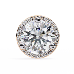 1.94 Carat Unique Round Halo Stud Earrings in 10Kt Gold – Party Wear