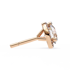 1.94 Carat Unique Round Halo Stud Earrings in 10Kt Gold – Party Wear