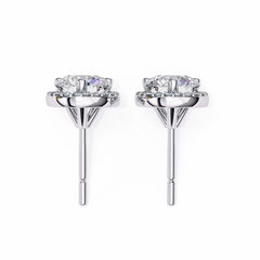1.94 Carat Unique Round Halo Stud Earrings in 10Kt Gold – Party Wear