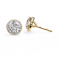 1.94 Carat Unique Round Halo Stud Earrings in 10Kt Gold – Party Wear