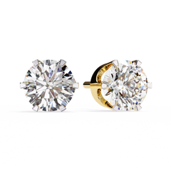 2.5 Carat Round Solitaire Diamond Stud Earrings