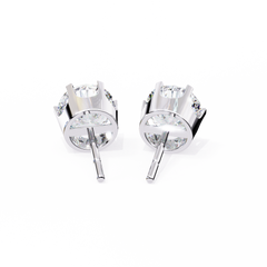 2.5 Carat Round Solitaire Diamond Stud Earrings