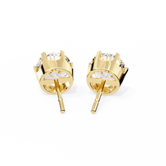 2.5 Carat Round Solitaire Diamond Stud Earrings
