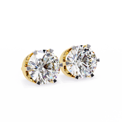 2.5 Carat Round Solitaire Diamond Stud Earrings