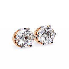 2.5 Carat Round Solitaire Diamond Stud Earrings