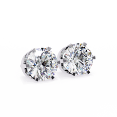 2.5 Carat Round Solitaire Diamond Stud Earrings