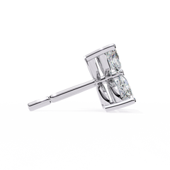 0.88 Carat Floral Lab-Grown Diamond Stud Earrings