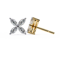 0.88 Carat Floral Lab-Grown Diamond Stud Earrings