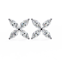 0.88 Carat Floral Lab-Grown Diamond Stud Earrings