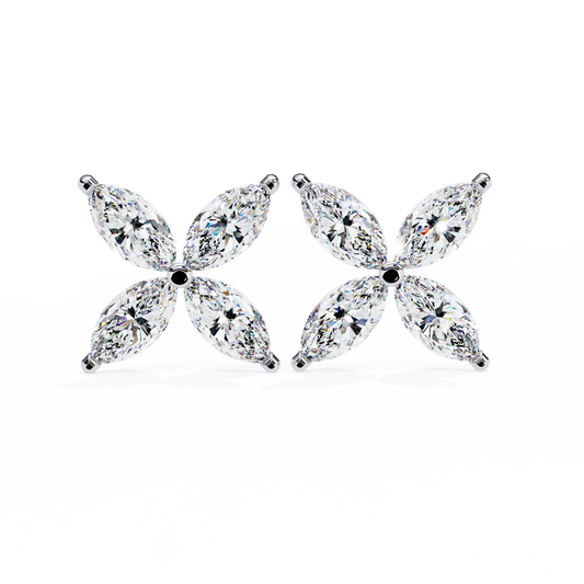 0.88 Carat Floral Lab-Grown Diamond Stud Earrings