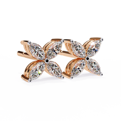 0.88 Carat Floral Lab-Grown Diamond Stud Earrings