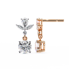 1.77 Carat Diamond Blossom Drop Earrings