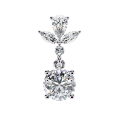 1.77 Carat Diamond Blossom Drop Earrings