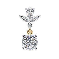 1.77 Carat Diamond Blossom Drop Earrings