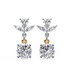 1.77 Carat Diamond Blossom Drop Earrings