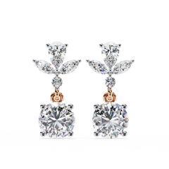 1.77 Carat Diamond Blossom Drop Earrings