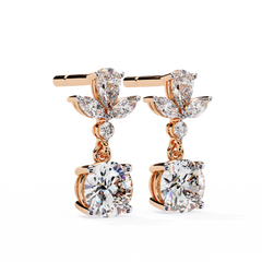 1.77 Carat Diamond Blossom Drop Earrings