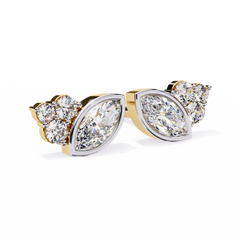Solitairekart 0.47 Carat Marquise Cluster Natural Diamond Stud Earrings – HI Color, VS-SI Clarity