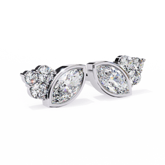 Solitairekart 0.47 Carat Marquise Cluster Natural Diamond Stud Earrings – HI Color, VS-SI Clarity