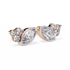 Solitairekart 0.47 Carat Marquise Cluster Natural Diamond Stud Earrings – HI Color, VS-SI Clarity